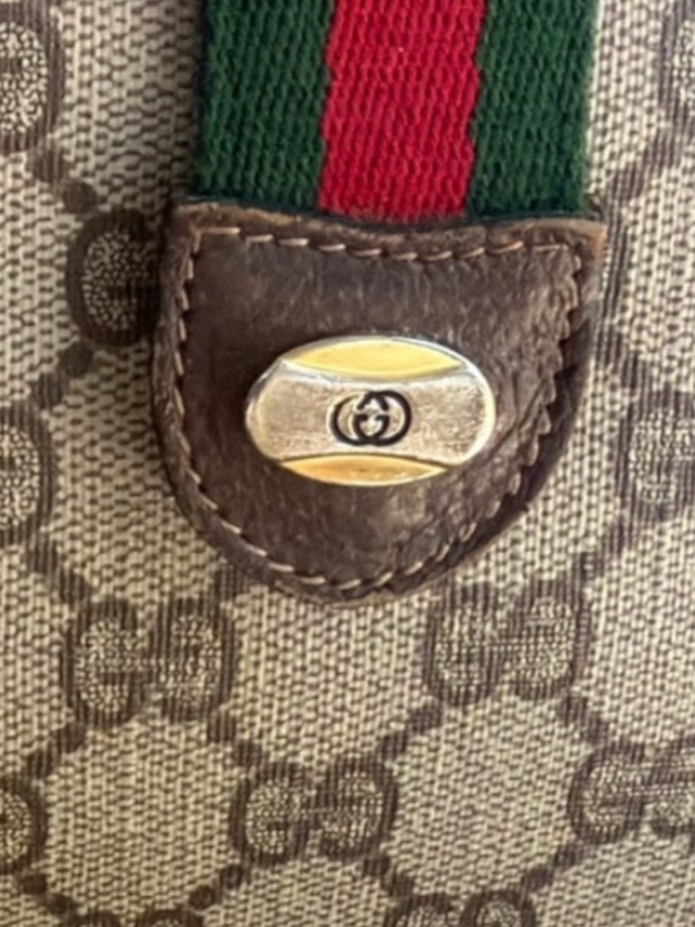 GUCCI GG Supreme Coated Canvas w Sherry Webbing Convertible Bag - Picture 8 of 15